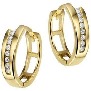klapoorringen zirkonia 14K geelgoud 4017038
