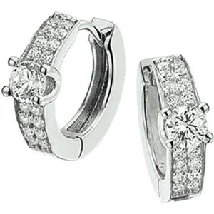The Jewelry Collection Klapoorringen Zirkonia - Zilver