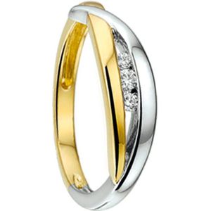 ring zirkonia 14K bicolor goud geel/wit 4207236