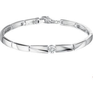 Armband - Zilver - Gerhodineerd - 19 cm - Zirkonia