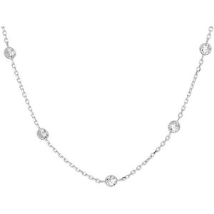 collier zirkonia 40 + 4 cm zilver gerhodineerd 1320719