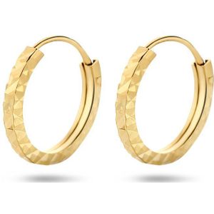 The Jewelry Collection - Gediamanteerd - Dames - Oorringen - 10 mm - Goud