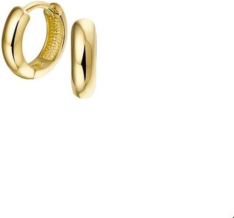 Dutch Jewel - Geelgouden Klap-Oorringen - Gepolijst - Breedte 4 mm - Diameter 12 mm