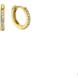 Klapoorringen - Geelgoud - 14K - Zirkonia - 1,5 mm Vlak