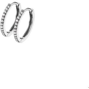 klapoorringen zirkonia 14K witgoud 4103814