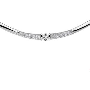 collier zirkonia 42 + 3 cm zilver gerhodineerd 1321405