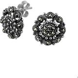 Zilver Geoxideerde Oorknoppen oxi marcasiet 1101160