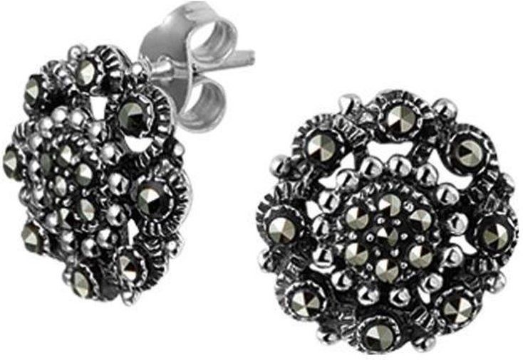 Zilver Geoxideerde Oorknoppen oxi marcasiet 1101160