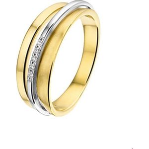 ring diamant 0.03ct h si 14K bicolor goud geel/wit 4207424