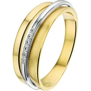 ring diamant 0.03ct h si 14K bicolor goud geel/wit 4207425