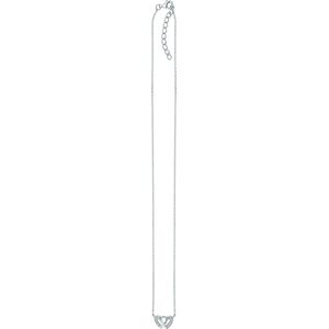 Collier - Zilver - Hartjes - Zirkonia - 1,7 mm - 41 + 4 cm - Gerhodineerd