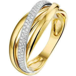 ring diamant 0.22ct h si 14K bicolor goud geel/wit 4207440