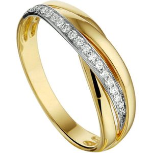 ring diamant 0.13ct h si 14K bicolor goud geel/wit 4207449