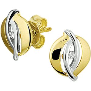 Oorknoppen Diamant 0.03ct (2x0.015ct) H Si Bicolor Gestift