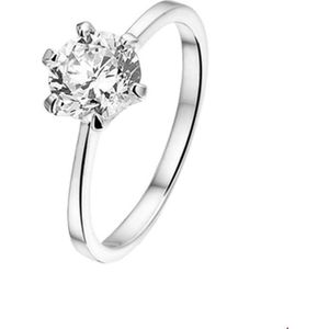 The Jewelry Collection Ring Zirkonia - Zilver