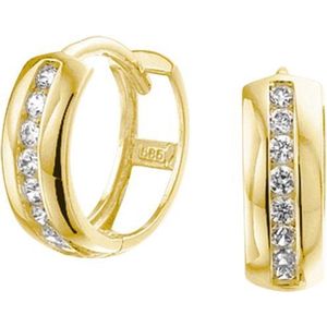The Jewelry Collection Klapoorringen Zirkonia - Geelgoud