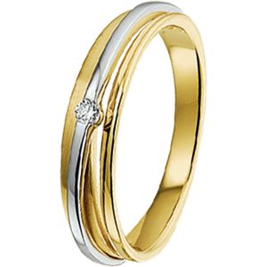 ring diamant 0.03ct h si 14K bicolor goud geel/wit 4207490
