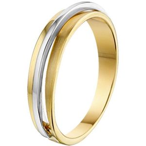 Ring - Bicolor - 14K Goud - Geel/Wit - Poli/Matte Afwerking