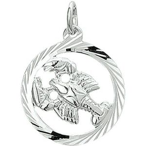 Hanger - Sterrenbeeld Kreeft - Gediamanteerd - Zilver - Gerhodineerd