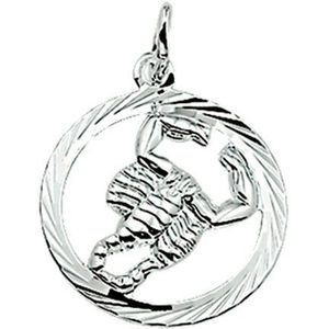 Hanger - Sterrenbeeld Schorpioen - Gediamanteerd - Zilver - Gerhodineerd