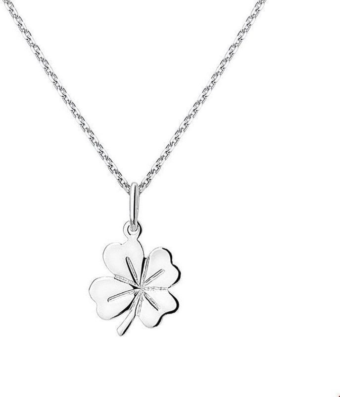 Collier Hanger Klavertje 41 - Zilver - Gerhodineerd - 4 cm