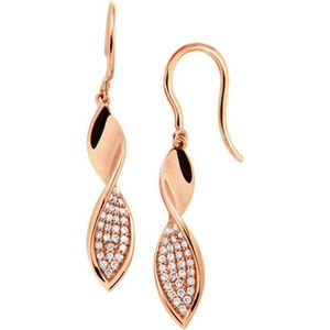 Oorhangers - Roségoud - 0.24ct Diamant - H SI - 14K