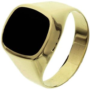 Geelgouden Zegelring onyx 4017761 18.50 mm (58)