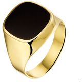 Zegelring - Geelgouden Zegelring - Zwart Onyx - Gepolijst