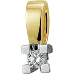 Bicolor - Hanger - Geel/Wit - 0.05ct Diamant - 14K Goud
