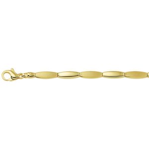 Armband - Geelgouden - Poli/mat - 4,0 mm - 19 cm