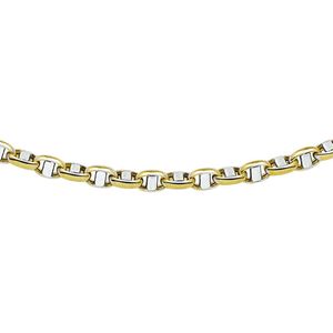 Collier Jasseron Ovaal - Bicolor - Goud Geel/Wit - 14K - 45 cm