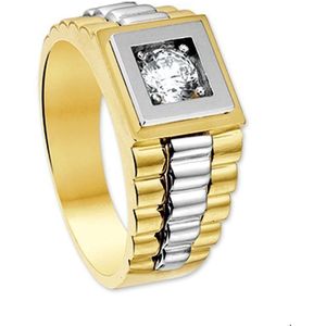 ring president zirkonia 14K bicolor goud geel/wit 4207688