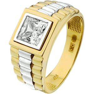 ring president zirkonia 14K bicolor goud geel/wit 4207690