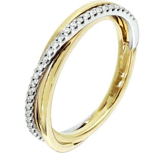 ring diamant 0.12ct h si 14K bicolor goud geel/wit 4207706