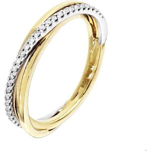 ring diamant 0.12ct h si 14K bicolor goud geel/wit 4207708