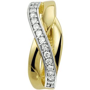 The Jewelry Collection - Hanger - Geelgoud - Zirkonia - 19.5 x 7 mm