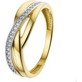Ring - Geelgoud - Zirkonia - Gepolijst - Sieraden