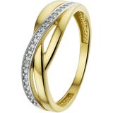 Ring - Geelgoud - Zirkonia - Gepolijst - Sieraden