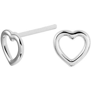 The Jewelry Collection Oorknoppen Hart - Zilver Gerhodineerd