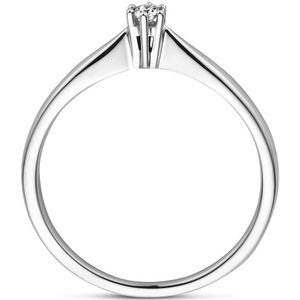 Ring - Diamant 0.05ct H Si - 14K Witgoud - Gepolijst