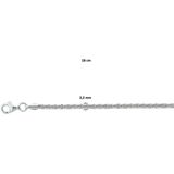 Armband - Zilver - Gerhodineerd - 2,2 mm - Stevige Karabijnsluiting