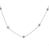 TFT - Collier - Witgoud - 5 x Schuifbol - 1,0 mm - Draaglengtes 40-42-44 cm