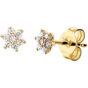 The Jewelry Collection Oorknoppen Ster Diamant 0.14ct (2x0.07ct) H Si - Geelgoud