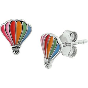 The Kids Jewelry Collection Oorknoppen Luchtballon - Zilver Gerhodineerd