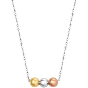 Collier - Tricolor - 14K Goud - 40 42 44 cm - Met Bolletjes