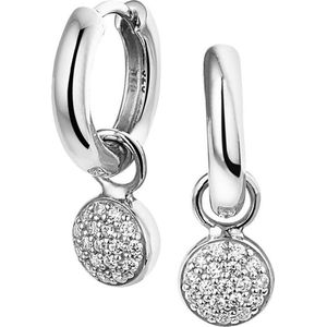 The Jewelry Collection Klapoorringen Zirkonia - Zilver