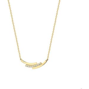 collier zirkonia 41 - 43 - 45 cm 14K bicolor goud geel/wit 4207860