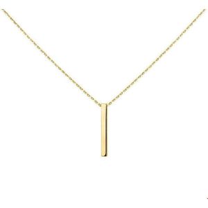 The Fashion Jewelry Collection - Geelgouden Ketting - Balkje 1,1 mm - 41 - 43 - 45 cm