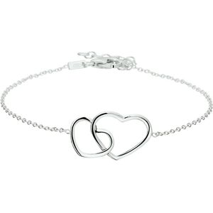 Armband - Zilver - Gerhodineerd - 16 + 3 cm - Met Harten