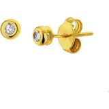 TFT Oorknoppen Diamant 0.04ct (2x0.02ct) H SI Geelgoud Glanzend
